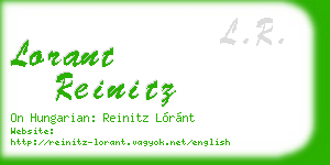 lorant reinitz business card