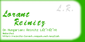 lorant reinitz business card